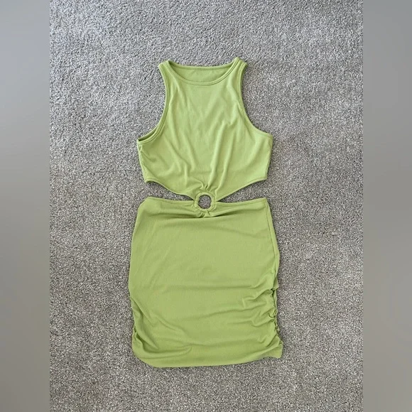 Dresses | Green Ring Hole Dress With Cut Outs | Poshmark